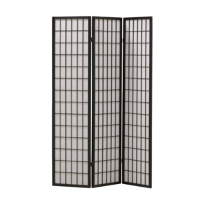 Paravent Bois noir et papier de riz