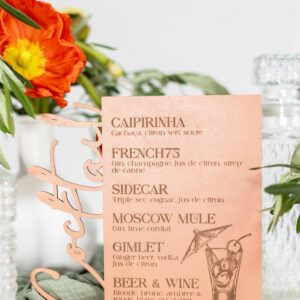 Panneau cocktail signature Sienna