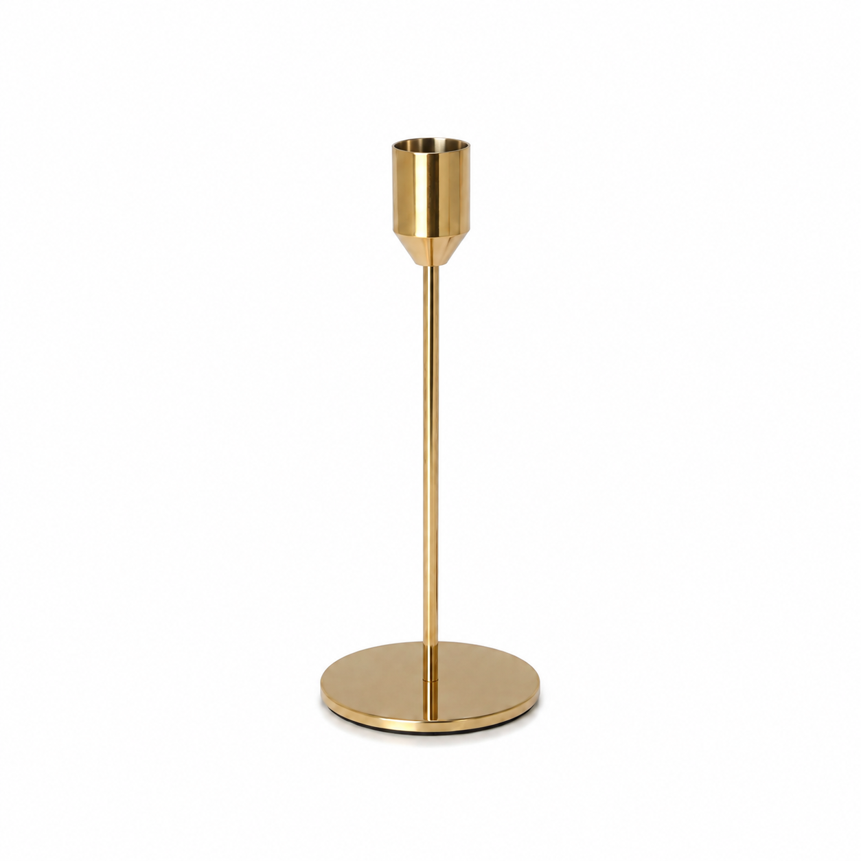 Bougeoir tige doré 22 cm