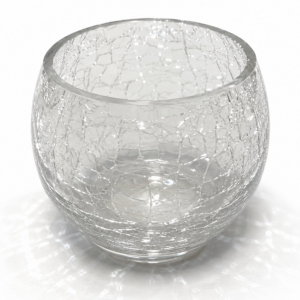 Photophore boule en verre craquelé